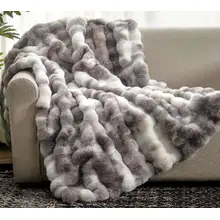Product image of Cozy Bliss Bubble Faux Fur Throw Blanket