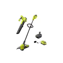 Product image of RYOBI 40V HP Brushless 17" Cordless Attachment Capable String Trimmer & 180 MPH 800 CFM Blower with 6.0 Ah Battery & Charger