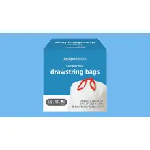 Product image of Amazon Basics Tall Kitchen Drawstring Trash Bags