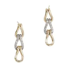 Product image of Surf Link Earrings, Gold, Diamonds