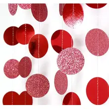 Product image of Decor365 Glitter Red Circle Dots Garland Kit