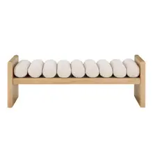 Product image of Latitude Run bouclé fabric wood bench