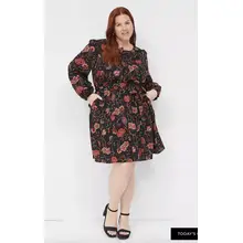Product image of Lane Bryant Button-Down Bodice Tiered Fit & Flare Dress