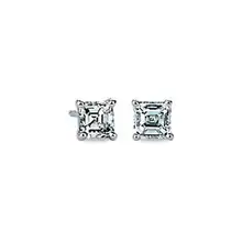 Product image of Blue Nile Lab Grown Diamond Asscher Cut Stud Earrings In 14k White Gold 