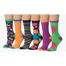Product image of Tipi Toe Women's 12 Pairs Colorful Patterned Crew Socks
