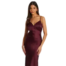 Product image of Quiz Women's Satin V-Neck Slip Maxi Dress