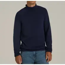 Product image of Fisherman Knit Rolled Mock Neck Sweater