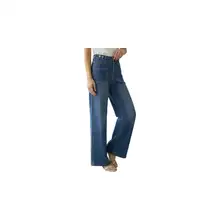 Product image of Lyocell Cotton Denim Adjustable Waist Stretchy Spring Wide Leg Jeans