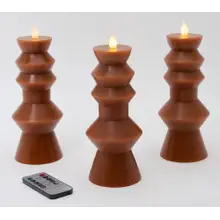 Product image of Flameless LED Abstract Wax Pillars (Set of 3)