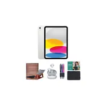 Product image of iPad Gen 10 with wireless earbuds and accessories