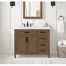 Product image of Caville Single Sink Bath Vanity with Carrara Marble Top