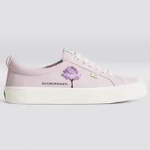 Product image of Cariuma OCA Low Earth Day Embroidered Tree Pale Lilac Canvas Sneaker
