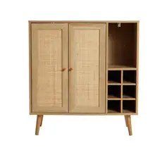 Product image of Braham Bar Cabinet Rattan Wine Storage