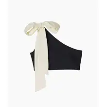 Product image of The Bow-Shoulder Ruched Sidestroke Bikini Top