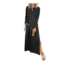 Product image of ANRABESS Long Sleeve Fall Maxi Dress with Pockets, Wrinkle Free