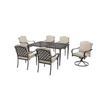 Product image of Laurel Oaks Dark Brown 7-Piece Metal Outdoor Dining Set