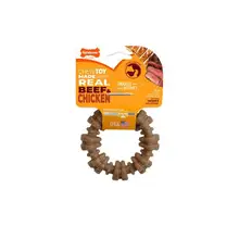 Product image of Nylabone Strong Chew Toy Textured Ring, XL, Made With Real Beef & Chicken