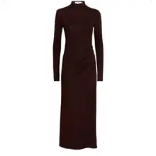 Product image of Good American Ribbed Funnel Neck Midi Dress