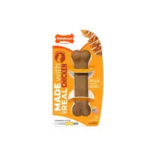 Product image of Nylabone Strong Chew Toy Bone, Small, Made With Real Chicken