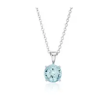 Product image of Aquamarine Solitaire Pendant In 14k White Gold