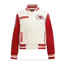 Product image of NFL Kansas City Chiefs Retro Classic Women's Rib Wool Varsity Jacket