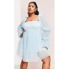 Product image of Asos Curve tulle baby doll dress with pearl embellishment