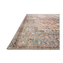 Product image of Loloi Loren Terracotta/Sky 7 ft. 6 in. x 9 ft. 6 in. Distressed Bohemian Printed Area Rug