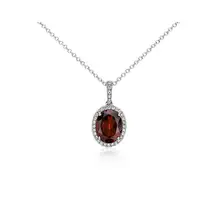 Product image of Blue Nile Garnet and Diamond Pendant