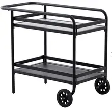Product image of Laila Ali Sydney Black Steel Outdoor Bar Cart