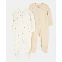 Product image of Baby 2-Pack 2-Way Zip Cotton Sleep & Play Pajamas