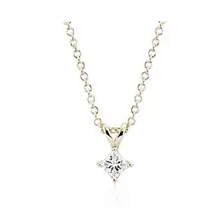 Product image of Princess Cut Diamond Solitaire Pendant In 14k Yellow Gold