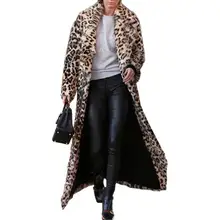 Product image of DJBM Leopard Print Lapel Maxi Coat