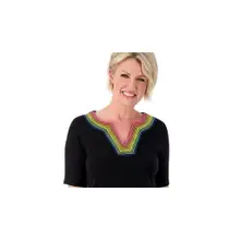 Product image of Isaac Mizrahi Live! Pride Knit Top with Rainbow Trim