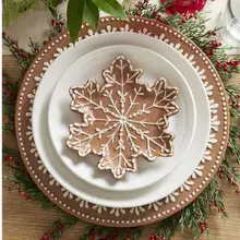 Product image of Gingerbread Snowflake Stoneware Appetizer Plates