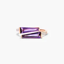 Product image of James Allen Brevani Bypass Duo Amethyst and Diamond Ring