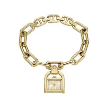 Product image of Fossil Harwell Three-Hand Gold-Tone Stainless Steel Watch Charm Bracelet
