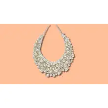 Product image of Glass Pearl Cluster Bib Necklace is an elegant piece of jewlery.
