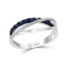 Product image of Bloomingdale's Blue Sapphire & Diamond Crossover Ring