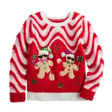 Product image of 33 Degrees Long Sleeve Crewneck Gingerbread Christmas Sweater