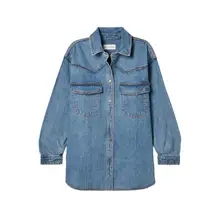 Product image of Slvrlake + Net Sustain Western Frayed Organic Denim Shirt