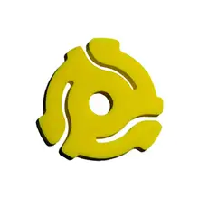 Product image of (10 Pack) TEN Yellow Plastic 45 RPM 7 Inch Vinyl Record Adaptor