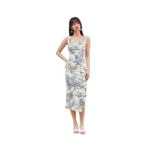 Product image of Toile De Jouy Ruched Maxi Dress 