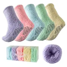Product image of Bulinlulu Fuzzy Grippy Cat Socks