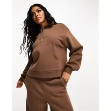 Product image of Chelsea Peers Mix & Match zip through sweatshirt in brown