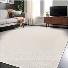Product image of Beverly Rug Wooly Bone 9 ft. x 12 ft. Solid Indoor Area Rug  