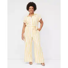 Product image of Lane Bryant Cap-Sleeve Y-Neck Utility Jumpsuit