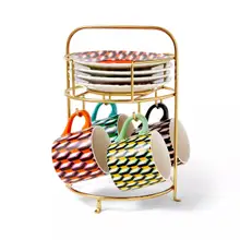 Product image of Arrow Geo Mug Drinkware Set with Saucers and Stand