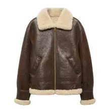 Product image of Mango Vintage-effect shearling jacket