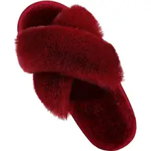 Product image of Comwarm Women's Cross Band Fuzzy Slippers