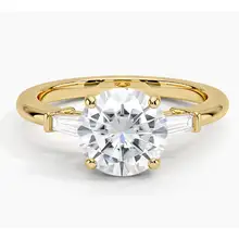 Product image of Moissanite Tapered Baguette Three Stone Lab Diamond Ring